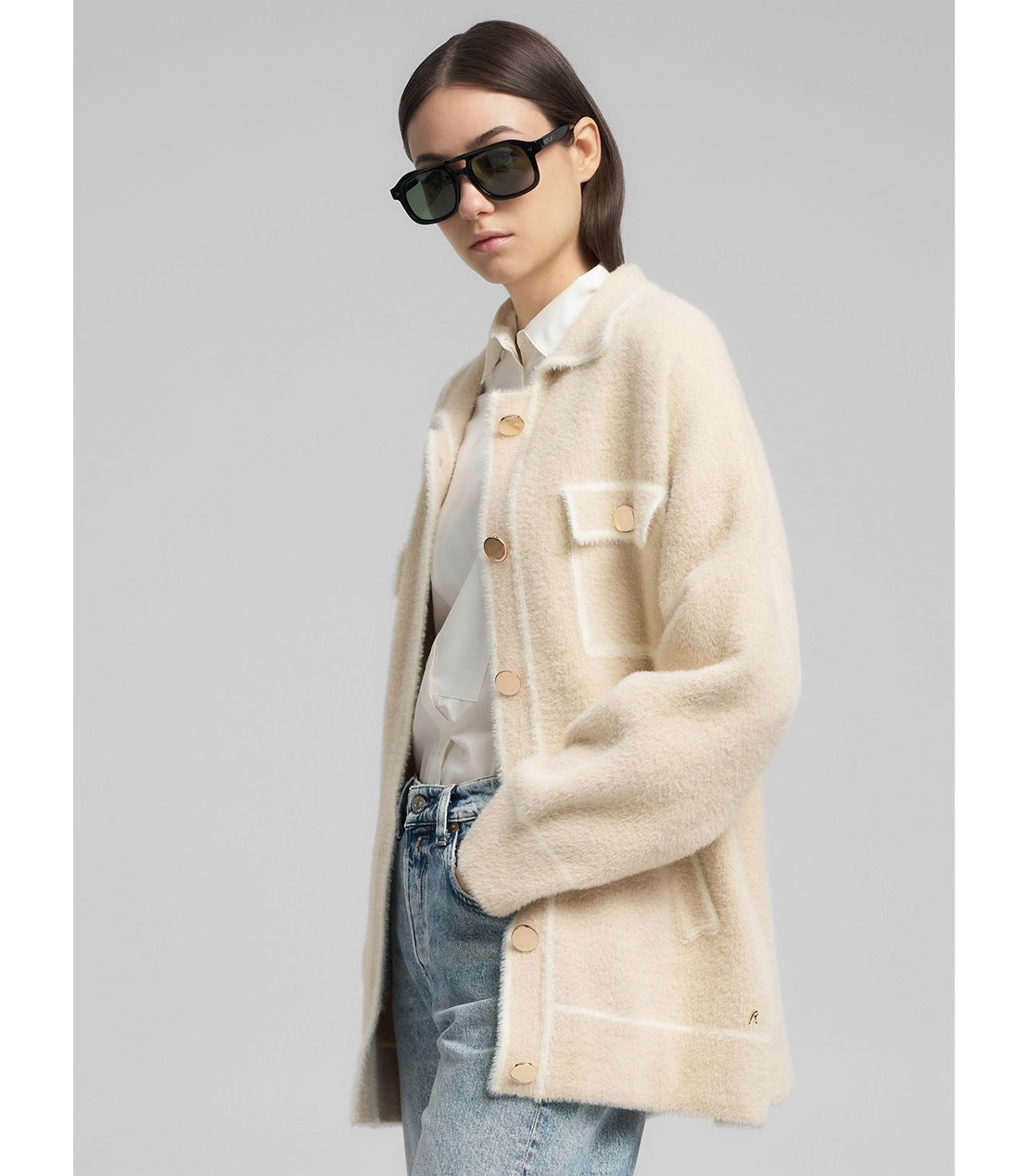 ファジーカーディガン 詳細画像 ベージュ 4